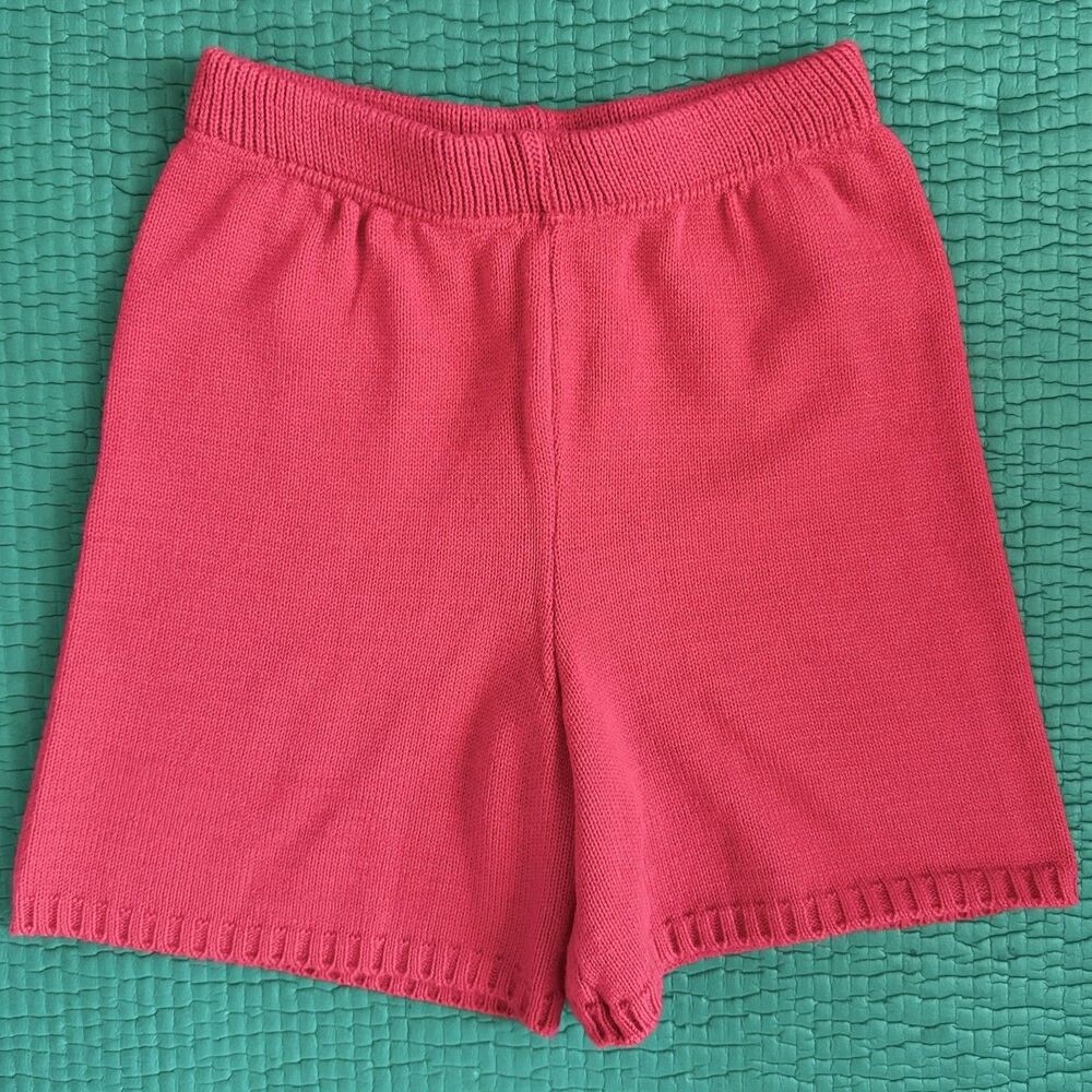 Boo Hoo Mom Shorts Womens M Red High Rise Casual Pull On Stretch Waist 90s 80s